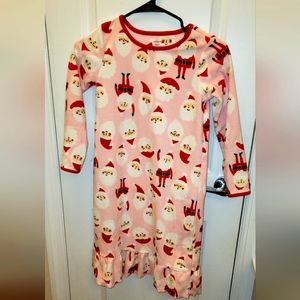 Girls Santa Fleece Nightgown Size 6-7